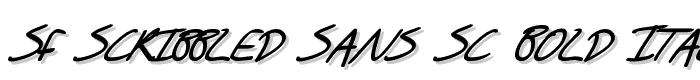 SF Scribbled Sans SC Bold Italic police